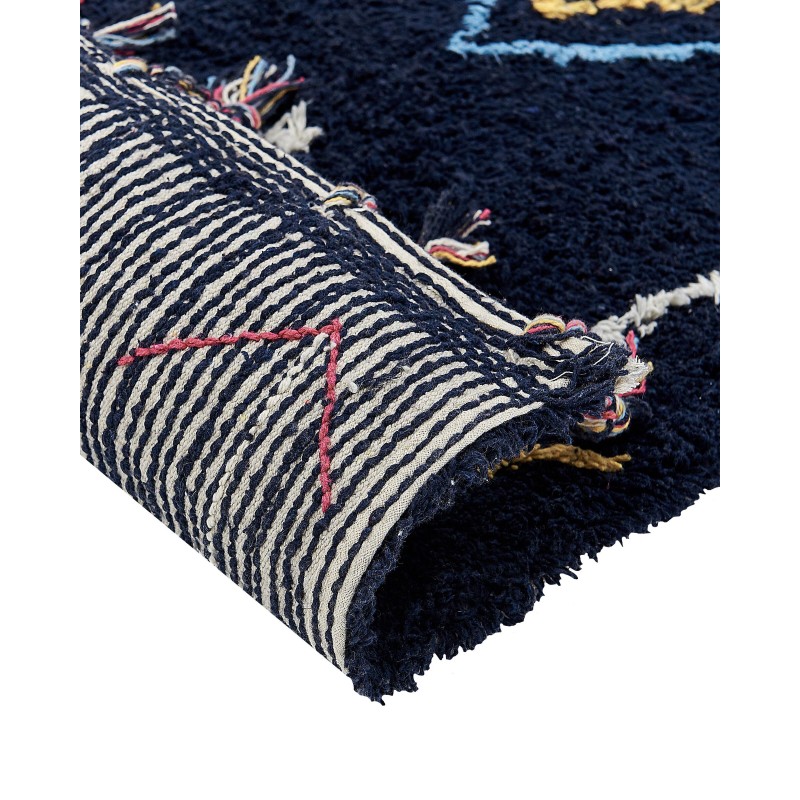 Dywan bawełniany 160 x 230 cm czarny CORUM Dywan bawełniany 160 x 230 cm czarny CORUM