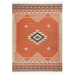 Dywan bawełniany kilim 160 x 230 cm pomarańczowy GAVAR Dywan bawełniany kilim 160 x 230 cm pomarańczowy GAVAR