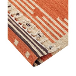 Dywan bawełniany kilim 160 x 230 cm pomarańczowy GAVAR Dywan bawełniany kilim 160 x 230 cm pomarańczowy GAVAR