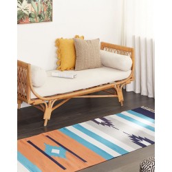 Dywan bawełniany kilim 80 x 300 cm wielokolorowy NORATUS Dywan bawełniany kilim 80 x 300 cm wielokolorowy NORATUS