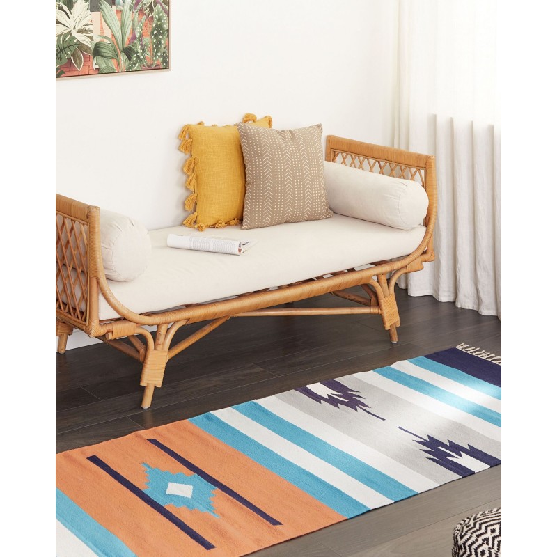 Dywan bawełniany kilim 80 x 300 cm wielokolorowy NORATUS Dywan bawełniany kilim 80 x 300 cm wielokolorowy NORATUS