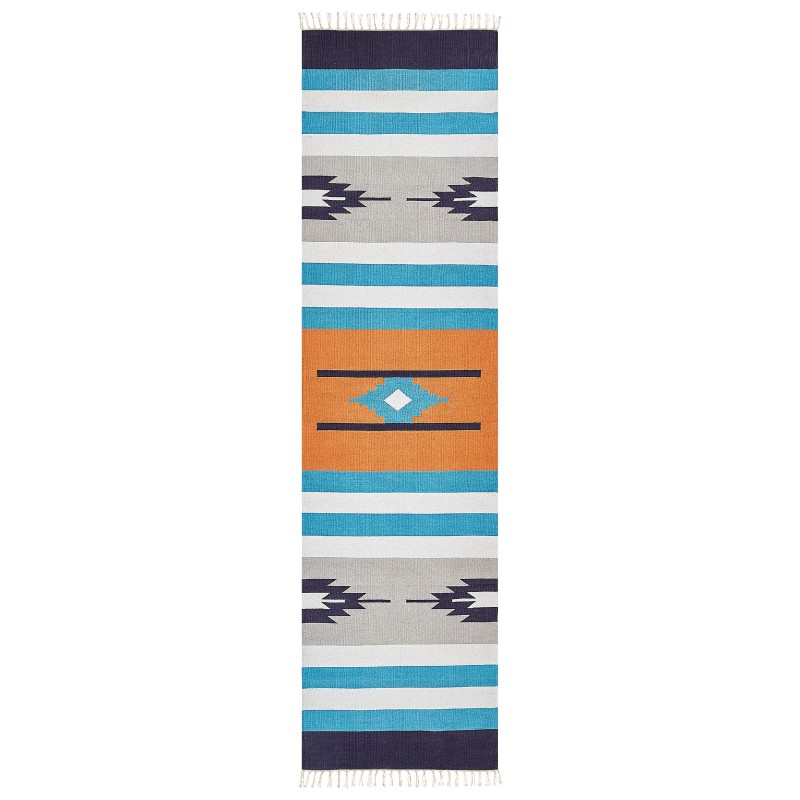 Dywan bawełniany kilim 80 x 300 cm wielokolorowy NORATUS Dywan bawełniany kilim 80 x 300 cm wielokolorowy NORATUS