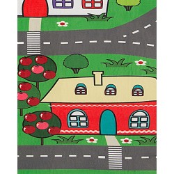 Dywan dziecięcy nadruk z miastem 80 x 150 cm TUTAK Dywan dziecięcy nadruk z miastem 80 x 150 cm TUTAK