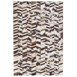 Dywan patchwork skórzany 160 x 230 cm brązowo-biały AKYELE Dywan patchwork skórzany 160 x 230 cm brązowo-biały AKYELE