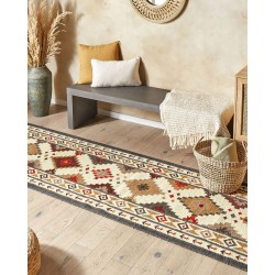 Dywan wełniany kilim 80 x 300 cm wielokolorowy GHUKASAVAN Dywan wełniany kilim 80 x 300 cm wielokolorowy GHUKASAVAN