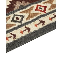 Dywan wełniany kilim 80 x 300 cm wielokolorowy GHUKASAVAN Dywan wełniany kilim 80 x 300 cm wielokolorowy GHUKASAVAN