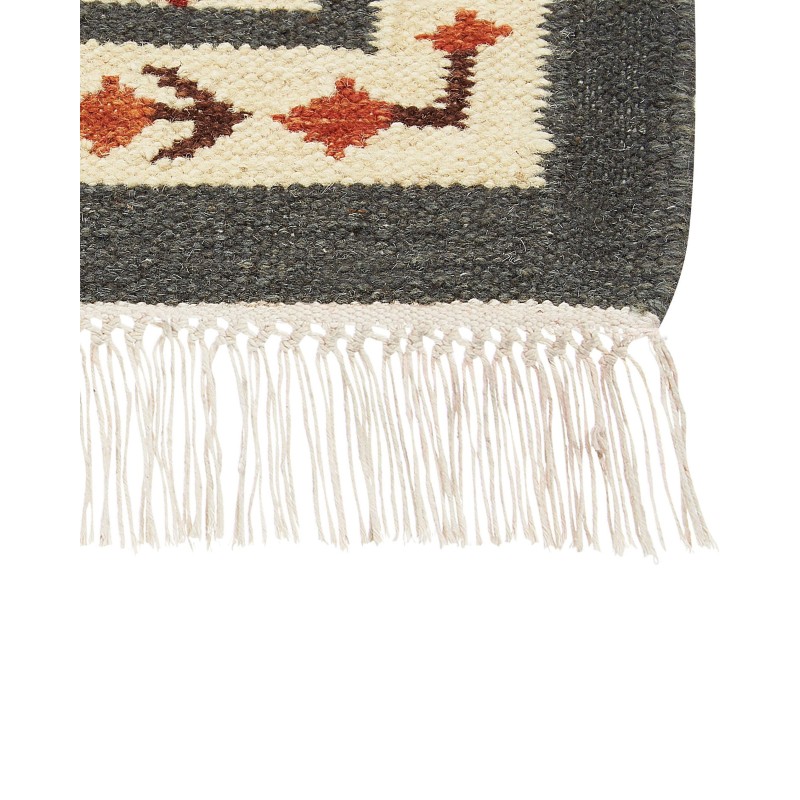 Dywan wełniany kilim 80 x 300 cm wielokolorowy GHUKASAVAN Dywan wełniany kilim 80 x 300 cm wielokolorowy GHUKASAVAN