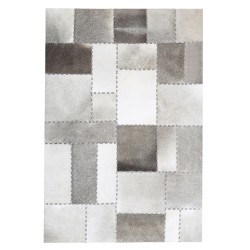 Dywan patchwork skórzany brązowoszary 140 x 200 cm PERVARI Dywan patchwork skórzany brązowoszary 140 x 200 cm PERVARI