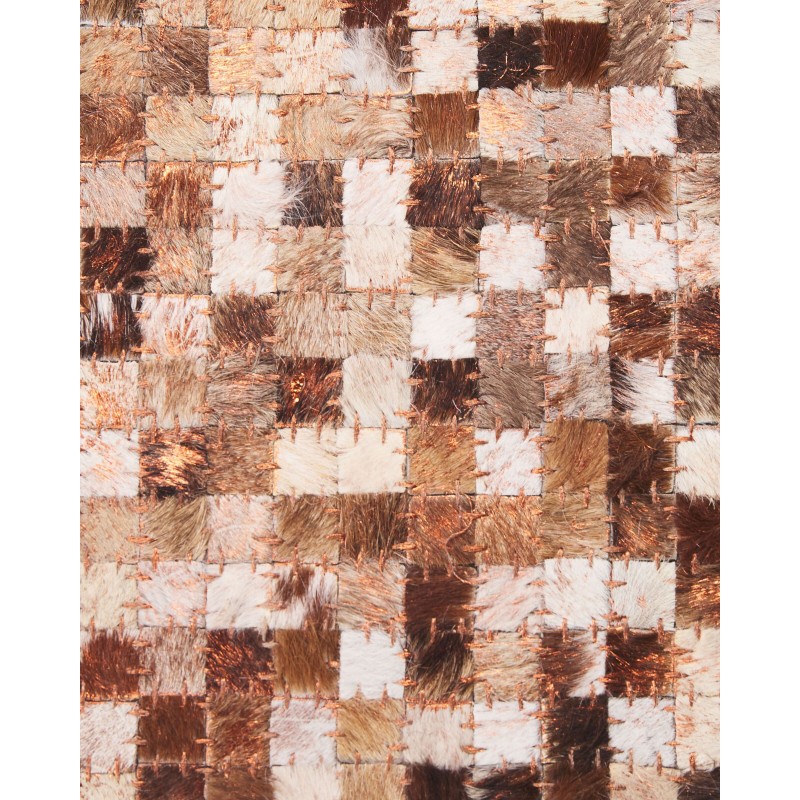 Dywan patchwork skórzany brązowy 140 x 200 cm TORUL Dywan patchwork skórzany brązowy 140 x 200 cm TORUL