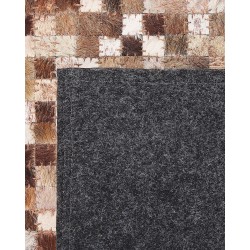 Dywan patchwork skórzany brązowy 140 x 200 cm TORUL Dywan patchwork skórzany brązowy 140 x 200 cm TORUL