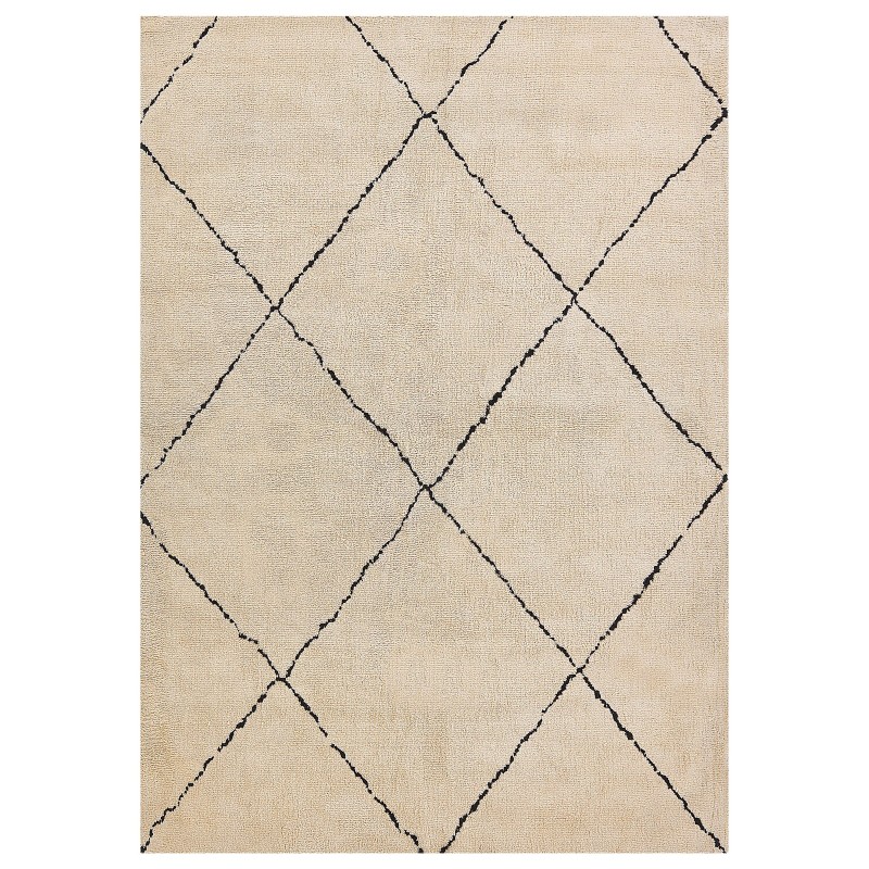 Dywan 160 x 230 cm beżowo-czarny MUTKI Dywan 160 x 230 cm beżowo-czarny MUTKI