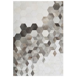 Dywan patchwork skórzany 140 x 200 cm szary SASON Dywan patchwork skórzany 140 x 200 cm szary SASON