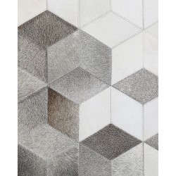Dywan patchwork skórzany 140 x 200 cm szary SASON Dywan patchwork skórzany 140 x 200 cm szary SASON