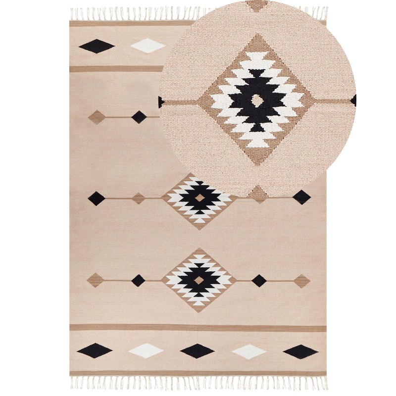 Dywan bawełniany kilim 200 x 300 cm wielokolorowy BERDIK Dywan bawełniany kilim 200 x 300 cm wielokolorowy BERDIK