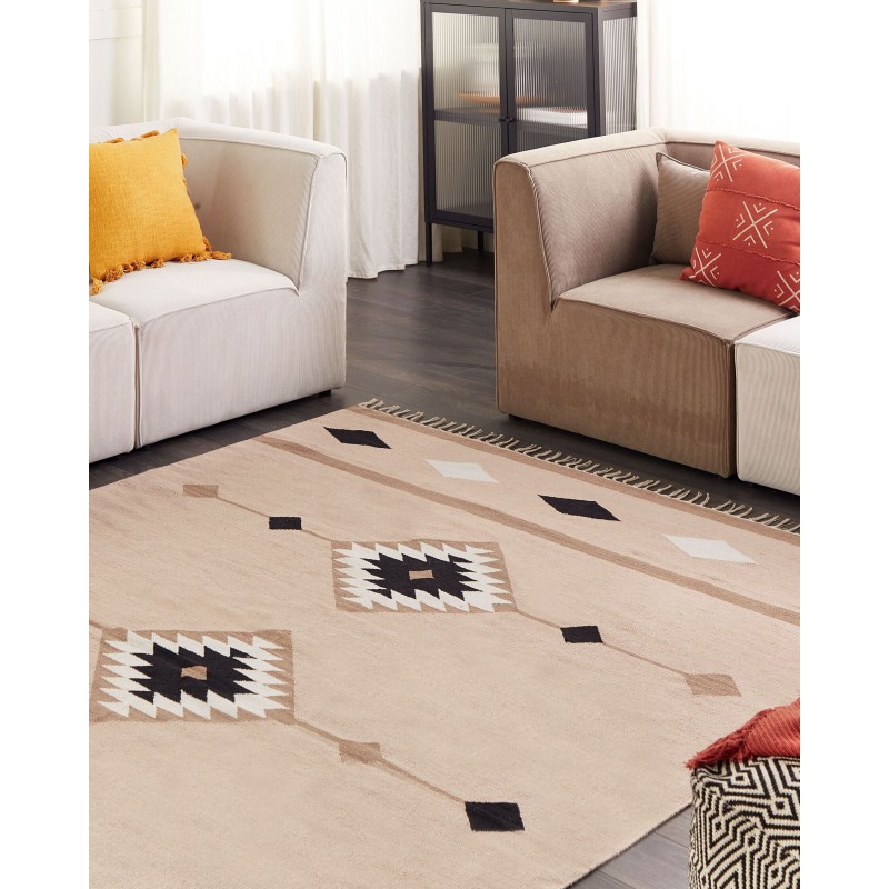 Dywan bawełniany kilim 200 x 300 cm wielokolorowy BERDIK Dywan bawełniany kilim 200 x 300 cm wielokolorowy BERDIK