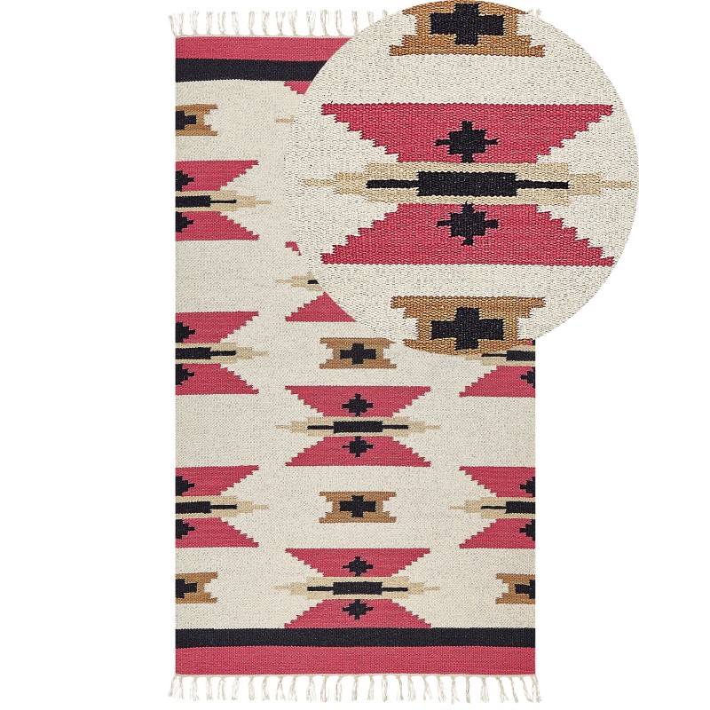 Dywan bawełniany kilim 80 x 150 cm wielokolorowy GARNI Dywan bawełniany kilim 80 x 150 cm wielokolorowy GARNI