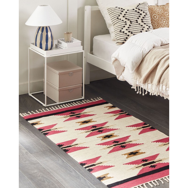 Dywan bawełniany kilim 80 x 150 cm wielokolorowy GARNI Dywan bawełniany kilim 80 x 150 cm wielokolorowy GARNI