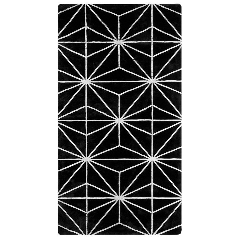 Dywan z wiskozy 80 x 150 cm czarny SIBEL Dywan z wiskozy 80 x 150 cm czarny SIBEL