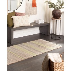 Dywan z juty 80 x 300 cm beżowo-zielony TALPUR Dywan z juty 80 x 300 cm beżowo-zielony TALPUR