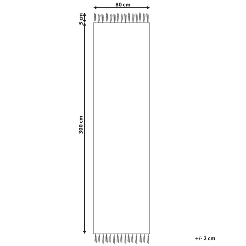 Dywan z juty 80 x 300 cm beżowo-zielony TALPUR Dywan z juty 80 x 300 cm beżowo-zielony TALPUR