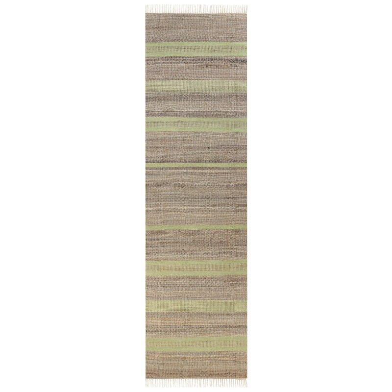 Dywan z juty 80 x 300 cm beżowo-zielony TALPUR Dywan z juty 80 x 300 cm beżowo-zielony TALPUR