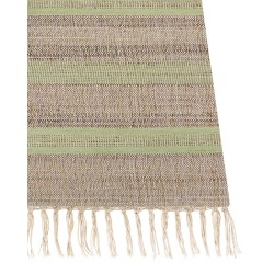 Dywan z juty 80 x 300 cm beżowo-zielony TALPUR Dywan z juty 80 x 300 cm beżowo-zielony TALPUR
