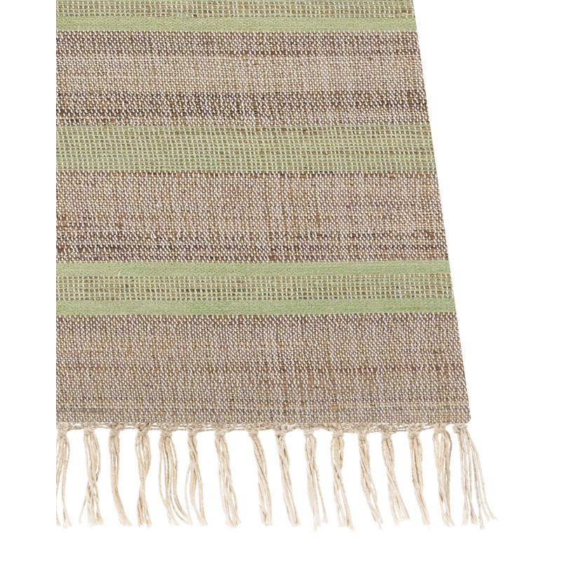 Dywan z juty 80 x 300 cm beżowo-zielony TALPUR Dywan z juty 80 x 300 cm beżowo-zielony TALPUR
