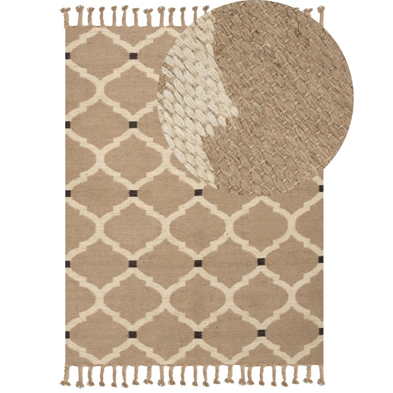 Dywan z juty 160 x 230 cm beżowy ORENCIK Dywan z juty 160 x 230 cm beżowy ORENCIK