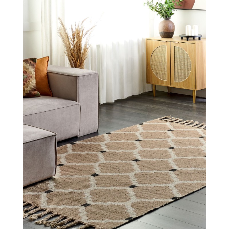 Dywan z juty 160 x 230 cm beżowy ORENCIK Dywan z juty 160 x 230 cm beżowy ORENCIK