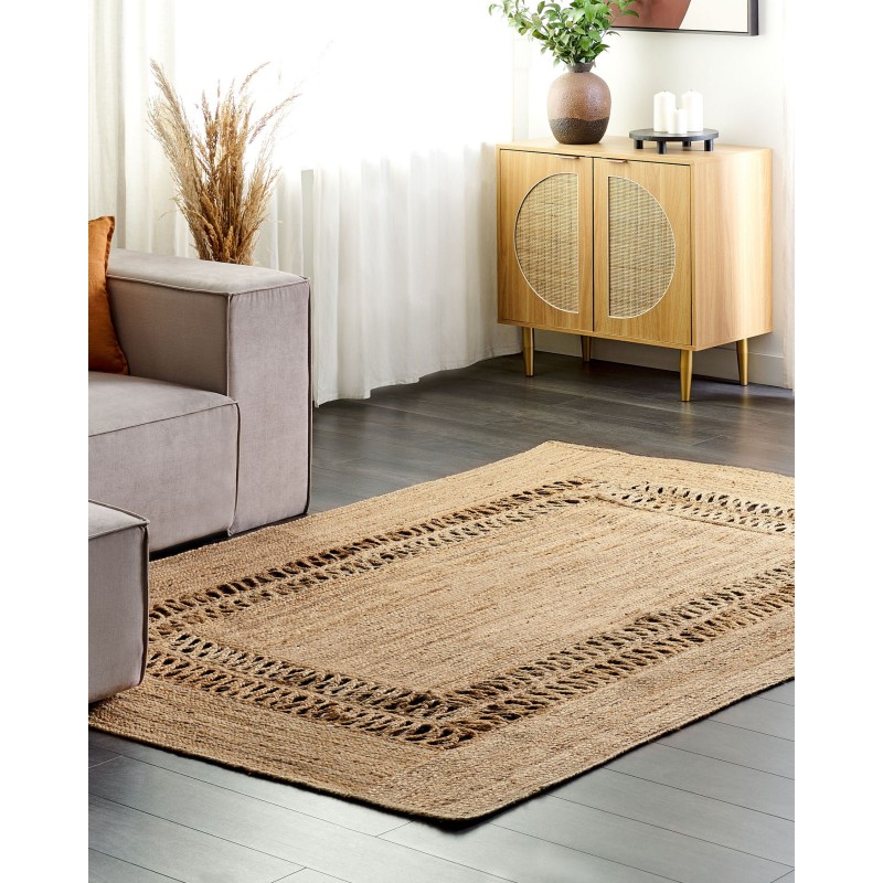 Dywan z juty 160 x 230 cm beżowy YENIKOY Dywan z juty 160 x 230 cm beżowy YENIKOY