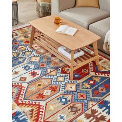 Dywan wełniany kilim 160 x 230 cm wielokolorowy VANASHEN Dywan wełniany kilim 160 x 230 cm wielokolorowy VANASHEN