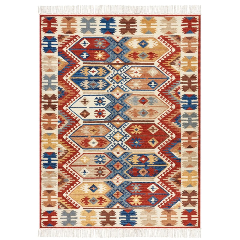 Dywan wełniany kilim 160 x 230 cm wielokolorowy VANASHEN Dywan wełniany kilim 160 x 230 cm wielokolorowy VANASHEN