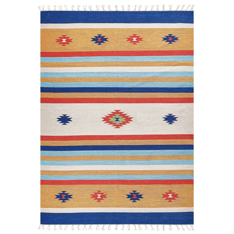 Dywan bawełniany kilim 200 x 300 cm wielokolorowy TARONIK Dywan bawełniany kilim 200 x 300 cm wielokolorowy TARONIK