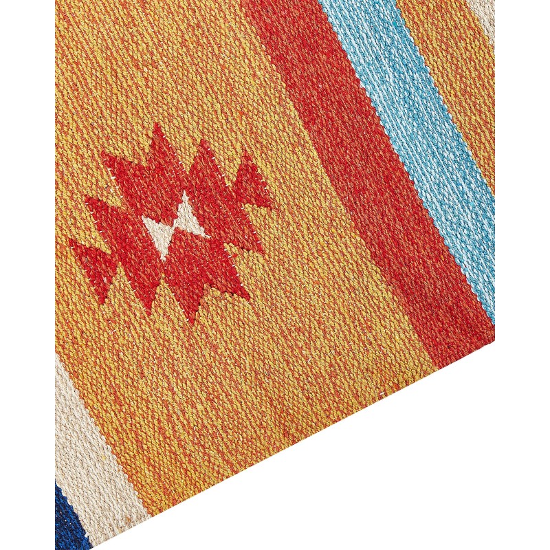 Dywan bawełniany kilim 200 x 300 cm wielokolorowy TARONIK Dywan bawełniany kilim 200 x 300 cm wielokolorowy TARONIK