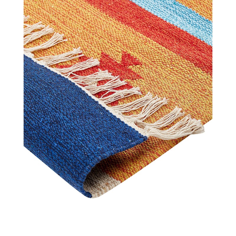 Dywan bawełniany kilim 200 x 300 cm wielokolorowy TARONIK Dywan bawełniany kilim 200 x 300 cm wielokolorowy TARONIK