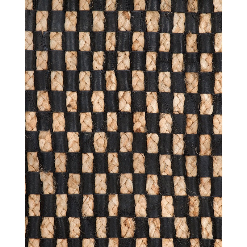 Dywan skórzany 140 x 200 cm czarno-beżowy GERCE II Dywan skórzany 140 x 200 cm czarno-beżowy GERCE II