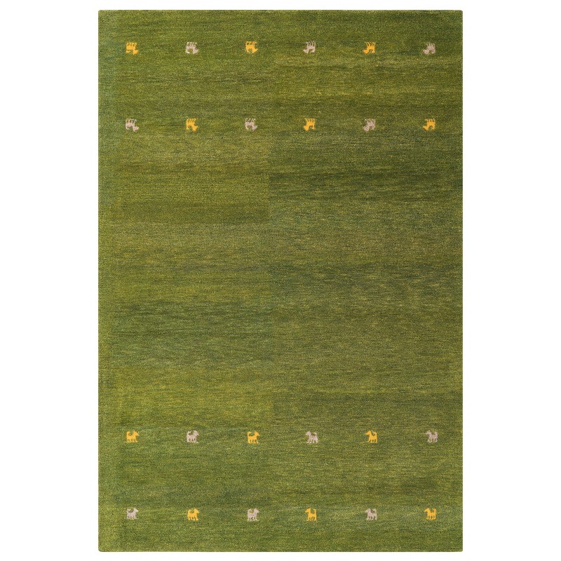 Dywan wełniany gabbeh 200 x 300 cm zielony YULAFI Dywan wełniany gabbeh 200 x 300 cm zielony YULAFI