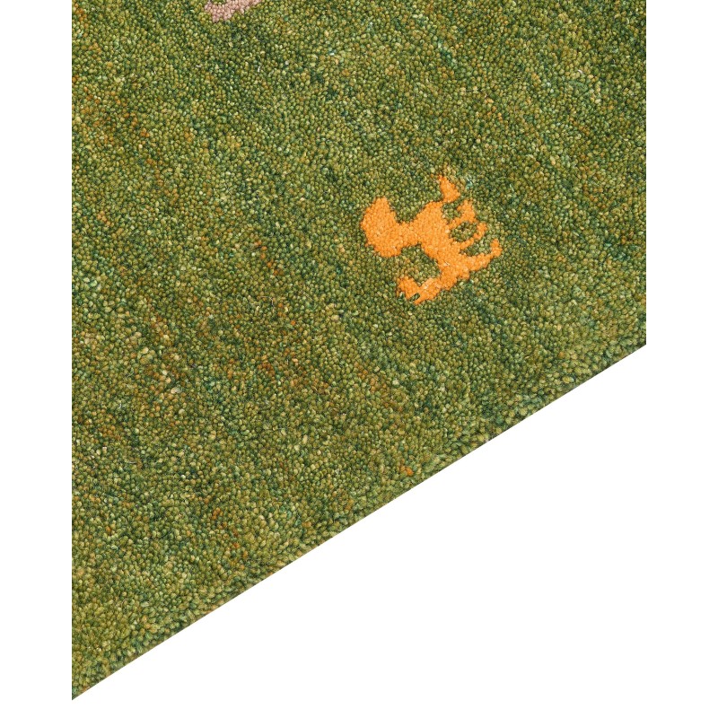 Dywan wełniany gabbeh 200 x 300 cm zielony YULAFI Dywan wełniany gabbeh 200 x 300 cm zielony YULAFI