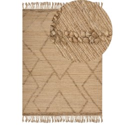 Dywan z juty 200 x 300 cm beżowy HANDERE Dywan z juty 200 x 300 cm beżowy HANDERE