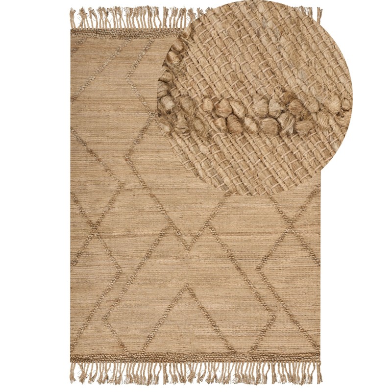 Dywan z juty 200 x 300 cm beżowy HANDERE Dywan z juty 200 x 300 cm beżowy HANDERE