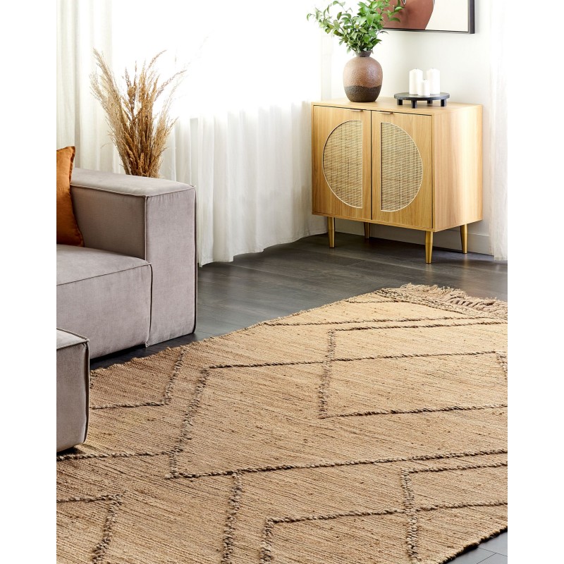 Dywan z juty 200 x 300 cm beżowy HANDERE Dywan z juty 200 x 300 cm beżowy HANDERE