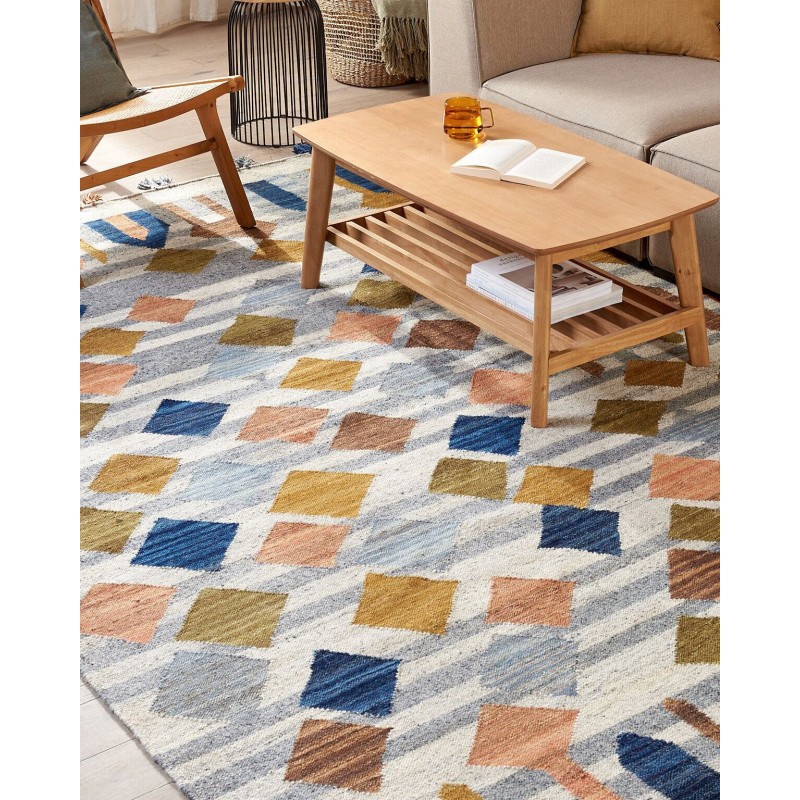 Dywan wełniany kilim 200 x 300 cm wielokolorowy KASAKH Dywan wełniany kilim 200 x 300 cm wielokolorowy KASAKH