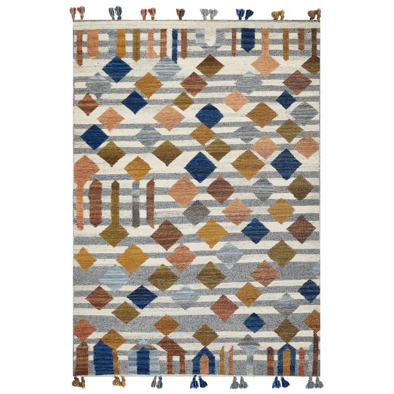 Dywan wełniany kilim 200 x 300 cm wielokolorowy KASAKH Dywan wełniany kilim 200 x 300 cm wielokolorowy KASAKH