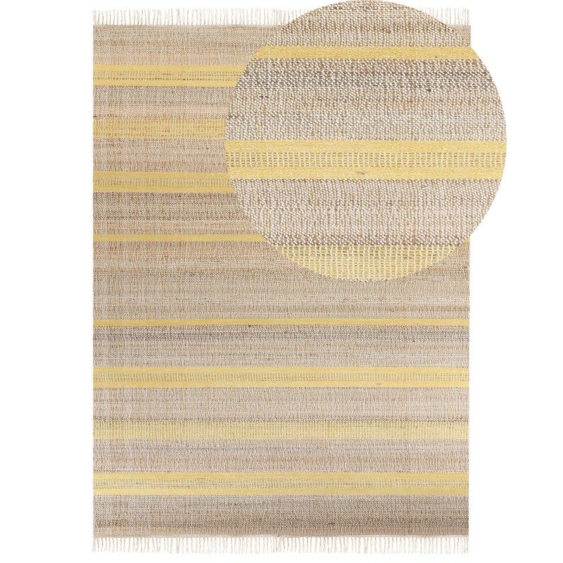 Dywan z juty 160 x 230 cm beżowo-żółty TALPUR Dywan z juty 160 x 230 cm beżowo-żółty TALPUR