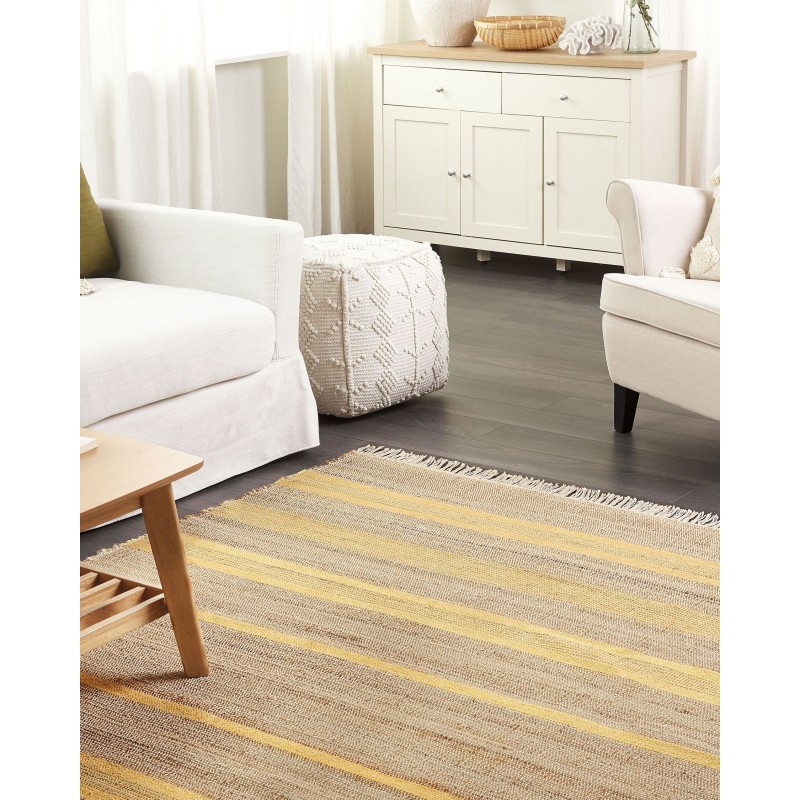 Dywan z juty 160 x 230 cm beżowo-żółty TALPUR Dywan z juty 160 x 230 cm beżowo-żółty TALPUR