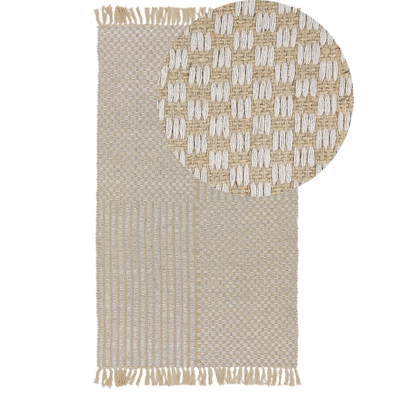 Dywan z juty 80 x 150 cm beżowy ADABAG Dywan z juty 80 x 150 cm beżowy ADABAG