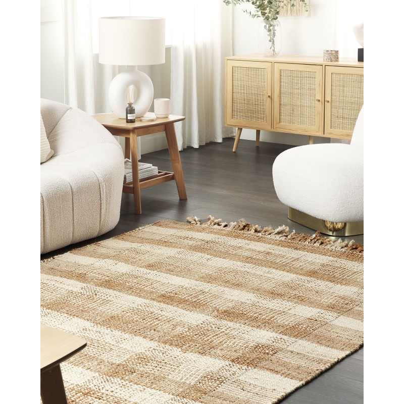 Dywan z juty 160 x 230 cm beżowy BERISSA Dywan z juty 160 x 230 cm beżowy BERISSA