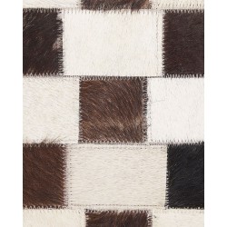 Dywan patchwork skórzany 140 x 200 cm beżowo-brązowy KAYABEY Dywan patchwork skórzany 140 x 200 cm beżowo-brązowy KAYABEY