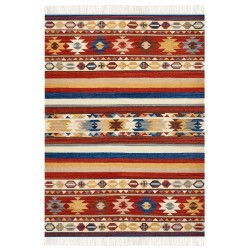 Dywan wełniany kilim 200 x 300 cm wielokolorowy JRARAT Dywan wełniany kilim 200 x 300 cm wielokolorowy JRARAT
