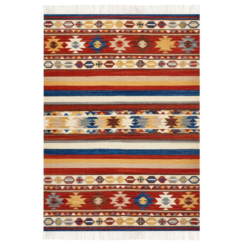 Dywan wełniany kilim 200 x 300 cm wielokolorowy JRARAT Dywan wełniany kilim 200 x 300 cm wielokolorowy JRARAT